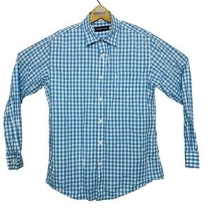 Allen Solly Men White & Blue Plaid L/S Giza Cotton Button Down w/ Pocket Size 42